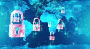 Cybersecurity locks over the world