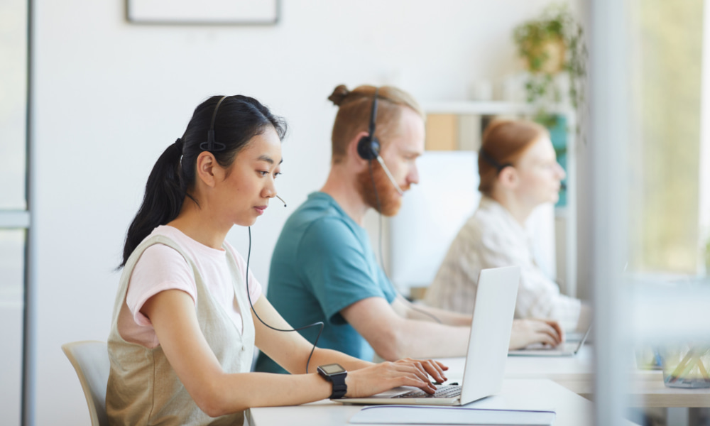 employees working on computers